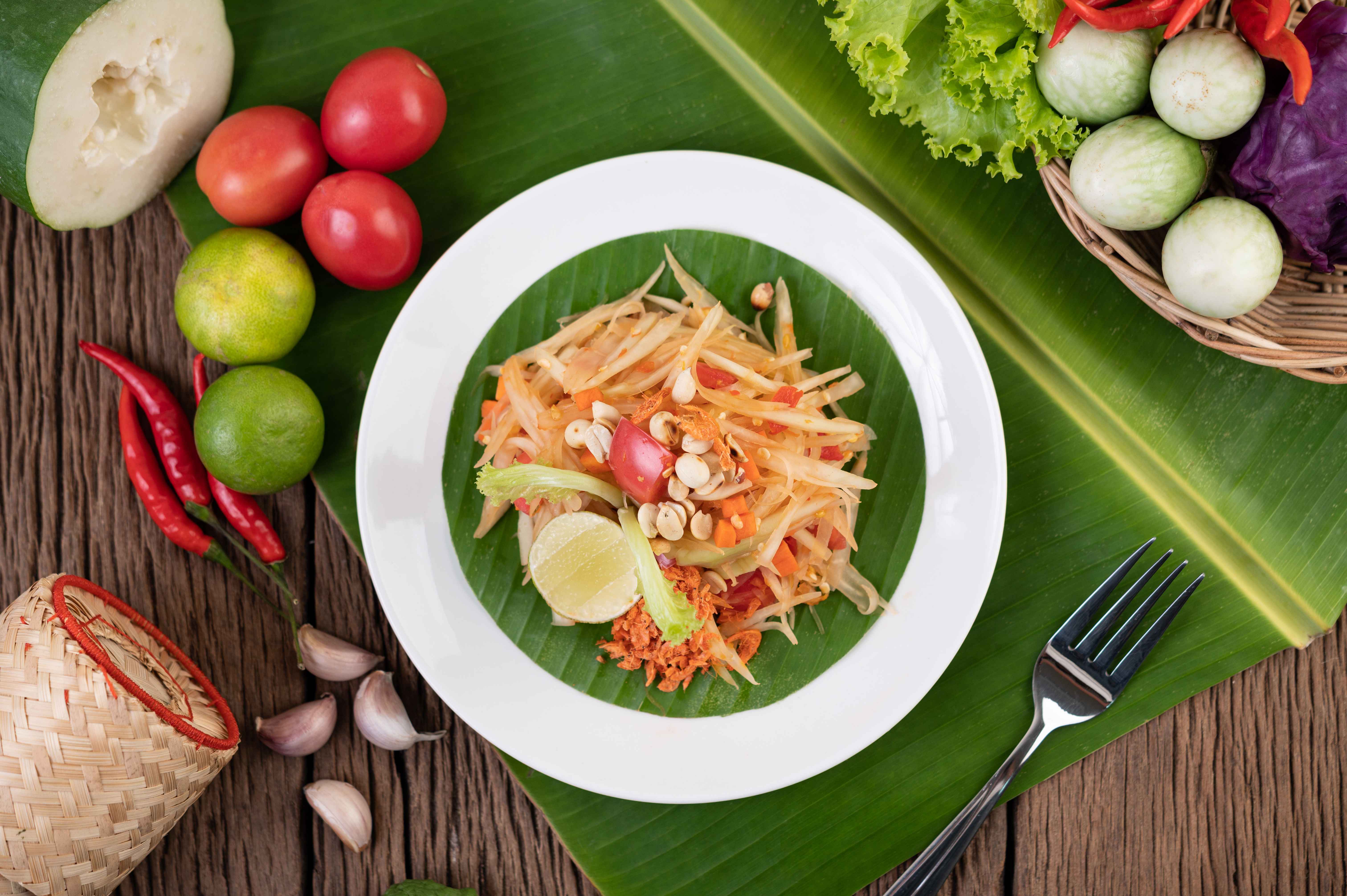 Papaya Salad with Boiled Egg