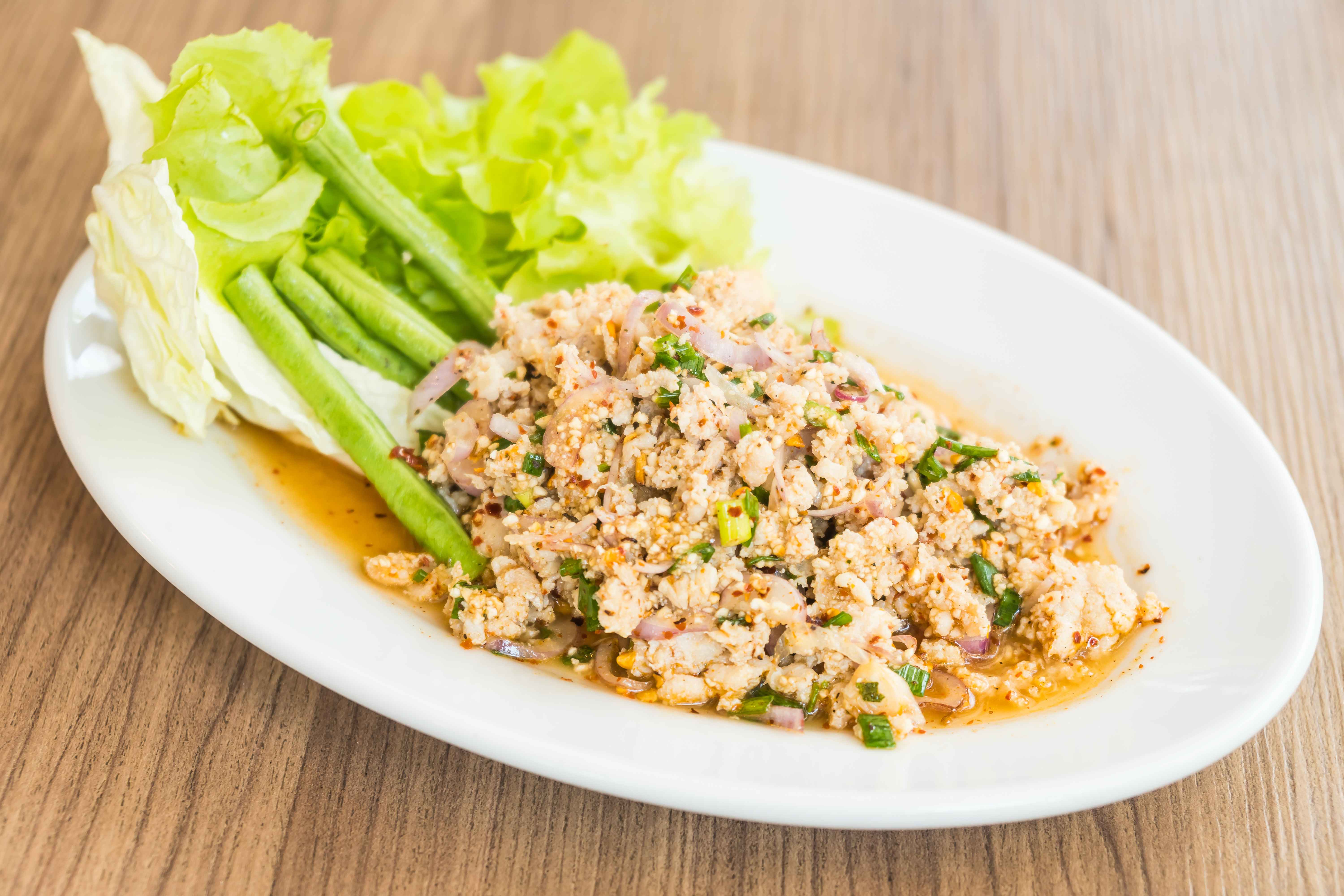 Spicy Chicken Breast Salad (Larb Gai)