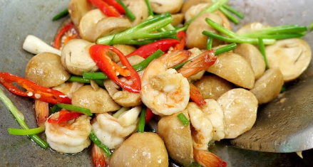 Stir-fried Shrimp with Mushrooms